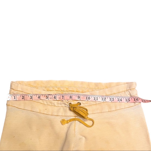 Wildfox Yellow Jogger Sweatpants with Hearts at Knees. - Picture 7 of 8